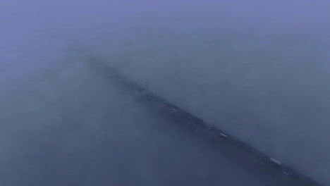 highway bridge over a cloud of dreamy atmosphere