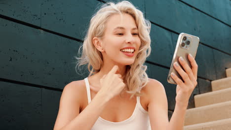 woman using smartphone outdoors