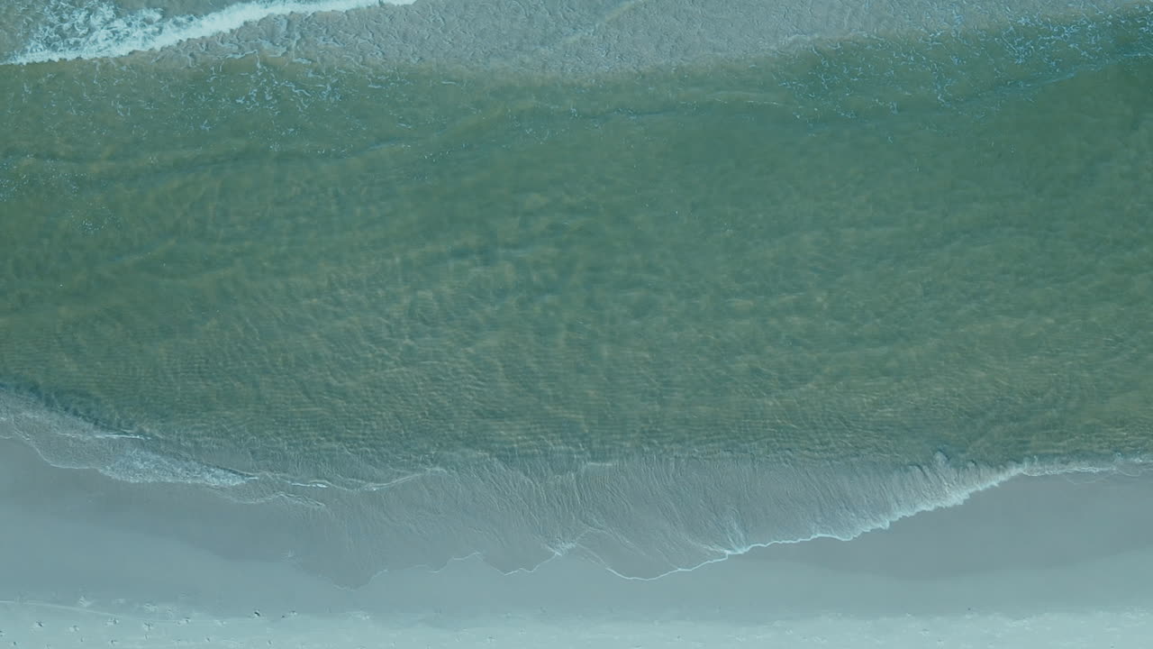 vista de pájaro de las olas del océano en la costa