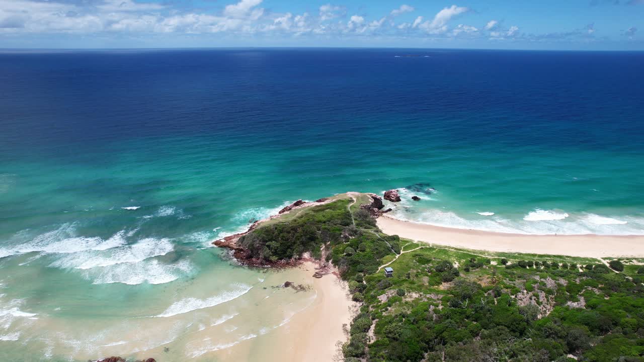 Where Corindi River meets ocean, headland trail with beaches and lookout views
