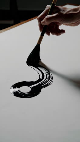 hand painting with ink brush