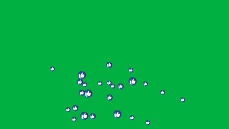 Icono-De-Me-Gusta-O-Pulgar-Arriba-De-Facebook-Que-Se-Muestra-Animado-Y-Flotando-En-Un-Fondo-De-Pantalla-Verde-Que-Indica-El-Concepto-De-Marketing-Social