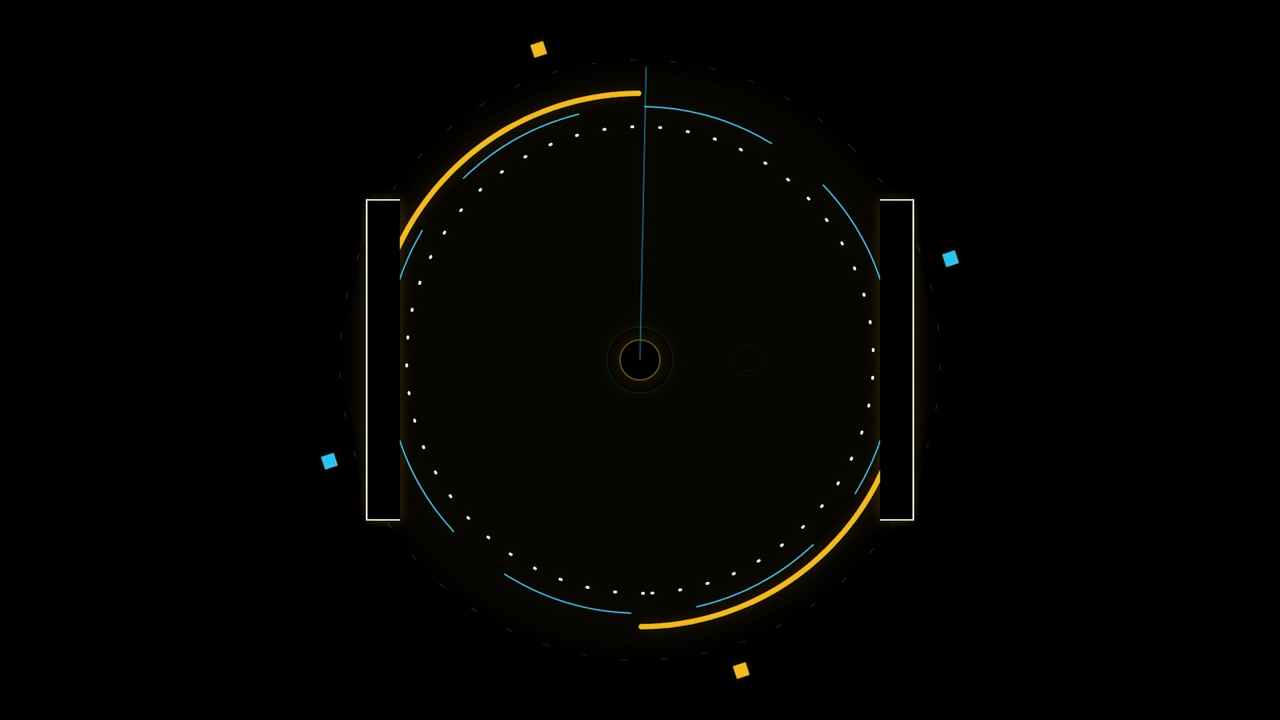 Futuristic Circular Radar Interface Scanning on Black Background
