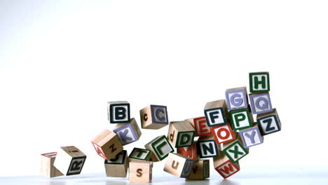 all letters of alphabet blocks dropping down