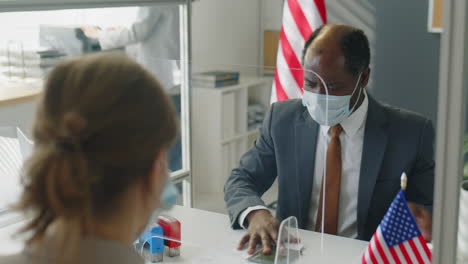 immigration interview with protective measures