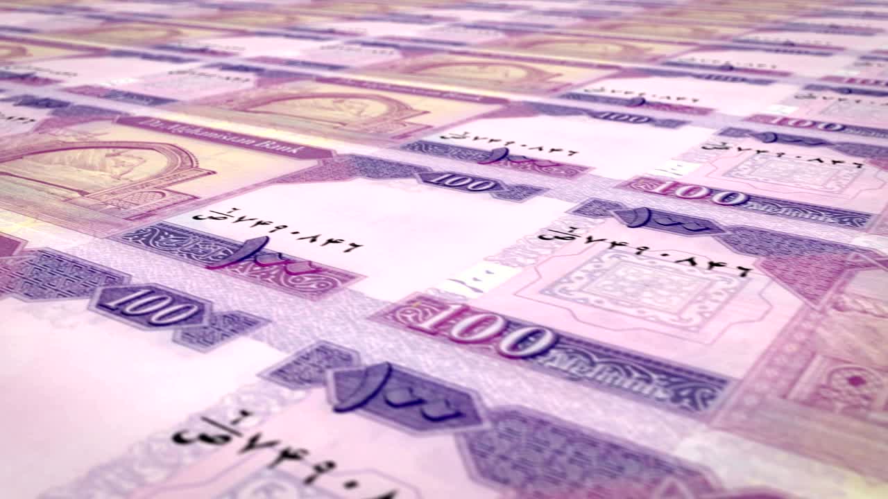 billetes de cien afganis de afganistán, dinero en efectivo