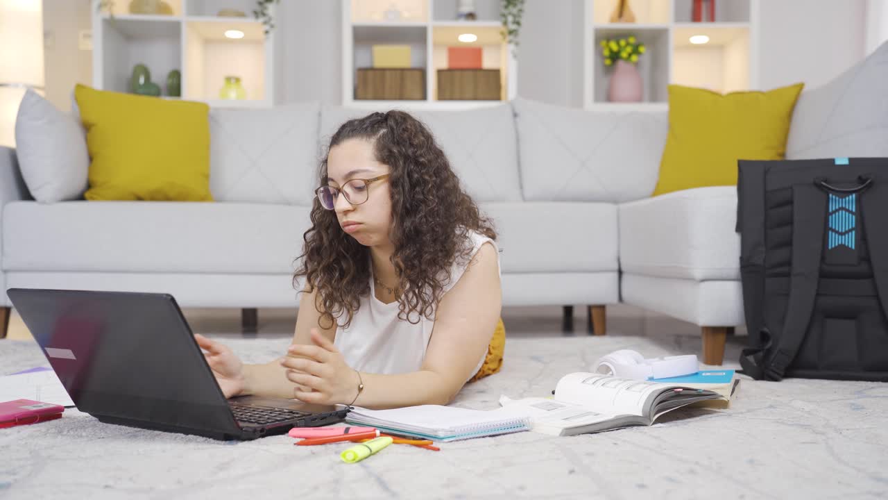 Female student experiencing Motivation Loss.