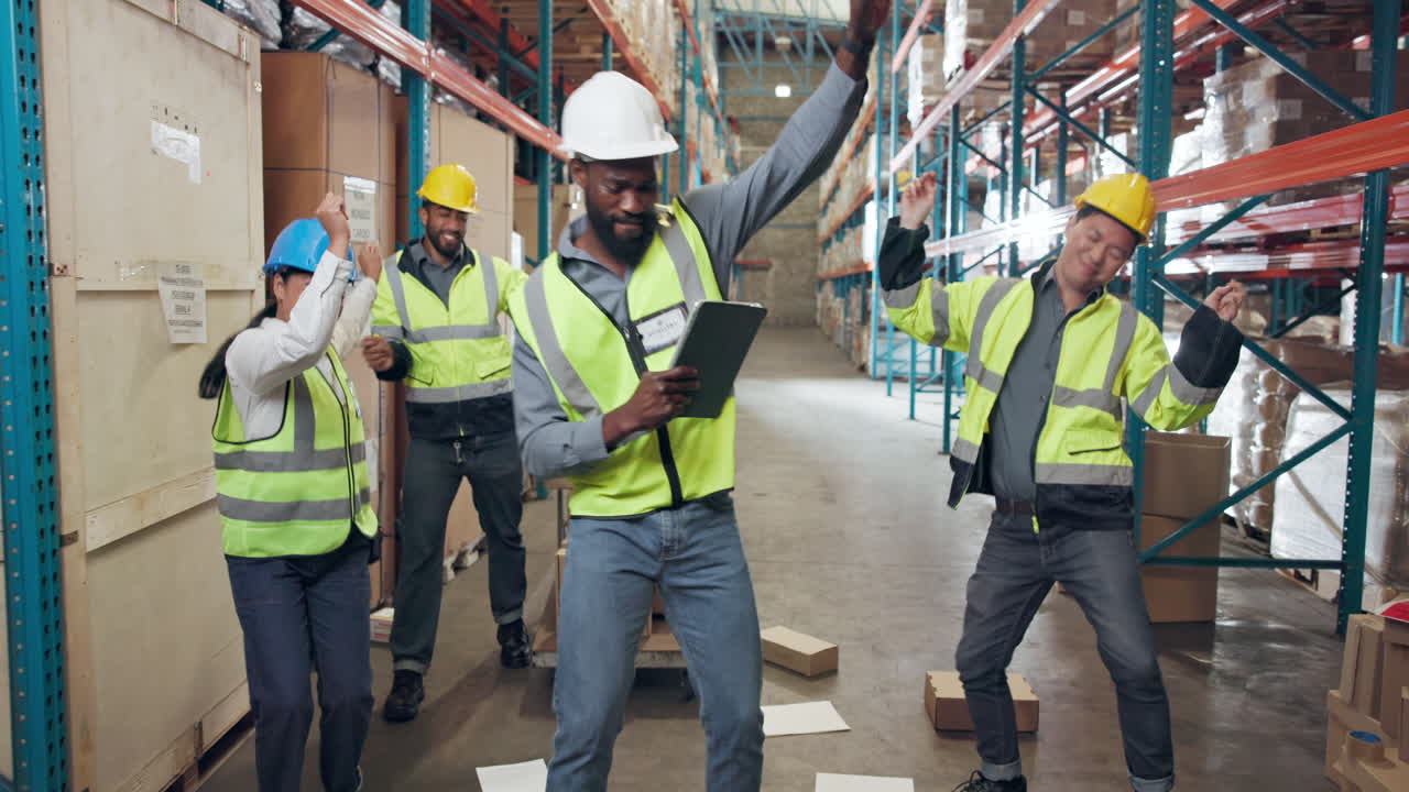 Warehouse Workers Celebrating Success