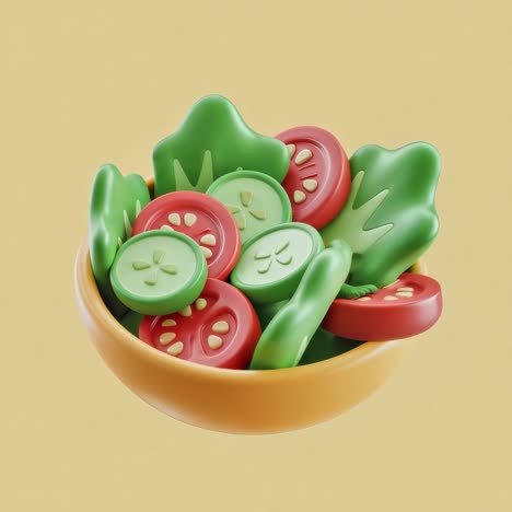 stylized 3d render of a salad bowl