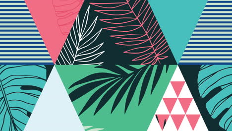 animación del fondo con triángulos y hojas de colores