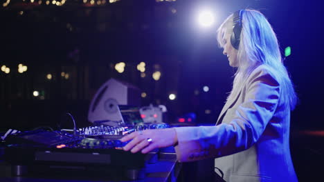 woman djing at a nightclub