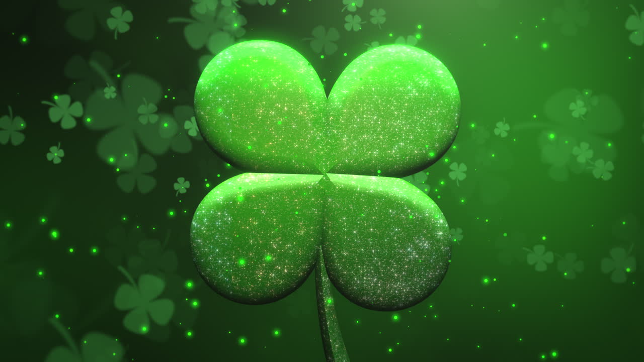 근접 촬영 사탕 토끼풀과 반짝이