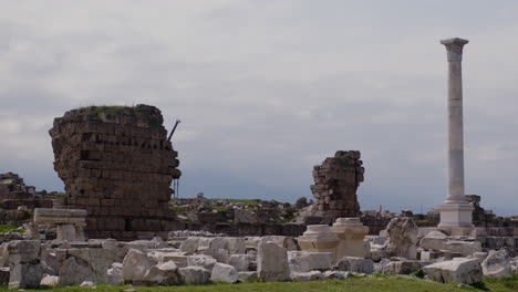 ancient stone walls and pillars in laodicea