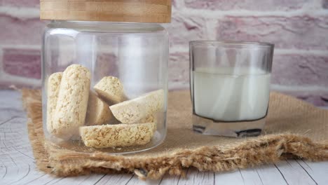 oatmeal cookies and milk