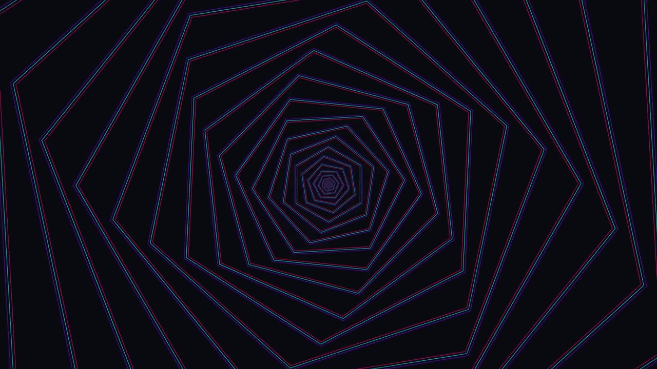 Abstrakt Geometrisk Tunnel av Roterende Pentagoner