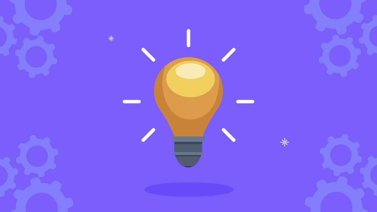 luz de bombilla con maquinaria de engranajes