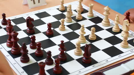 serious man is making his move while playing chess. logic developing board game concept. cropped view