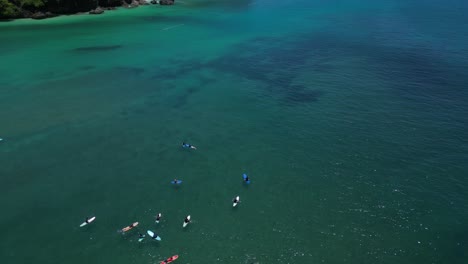 Small-boats-out-at-sea-off-the-coast-of-Bali,-Indonesia