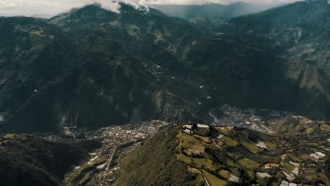 andean highlands and baños de agua santa cityscape at tungurahua province in ecuador, south america
