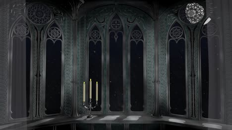 gothic balcony in old castle 3d render background