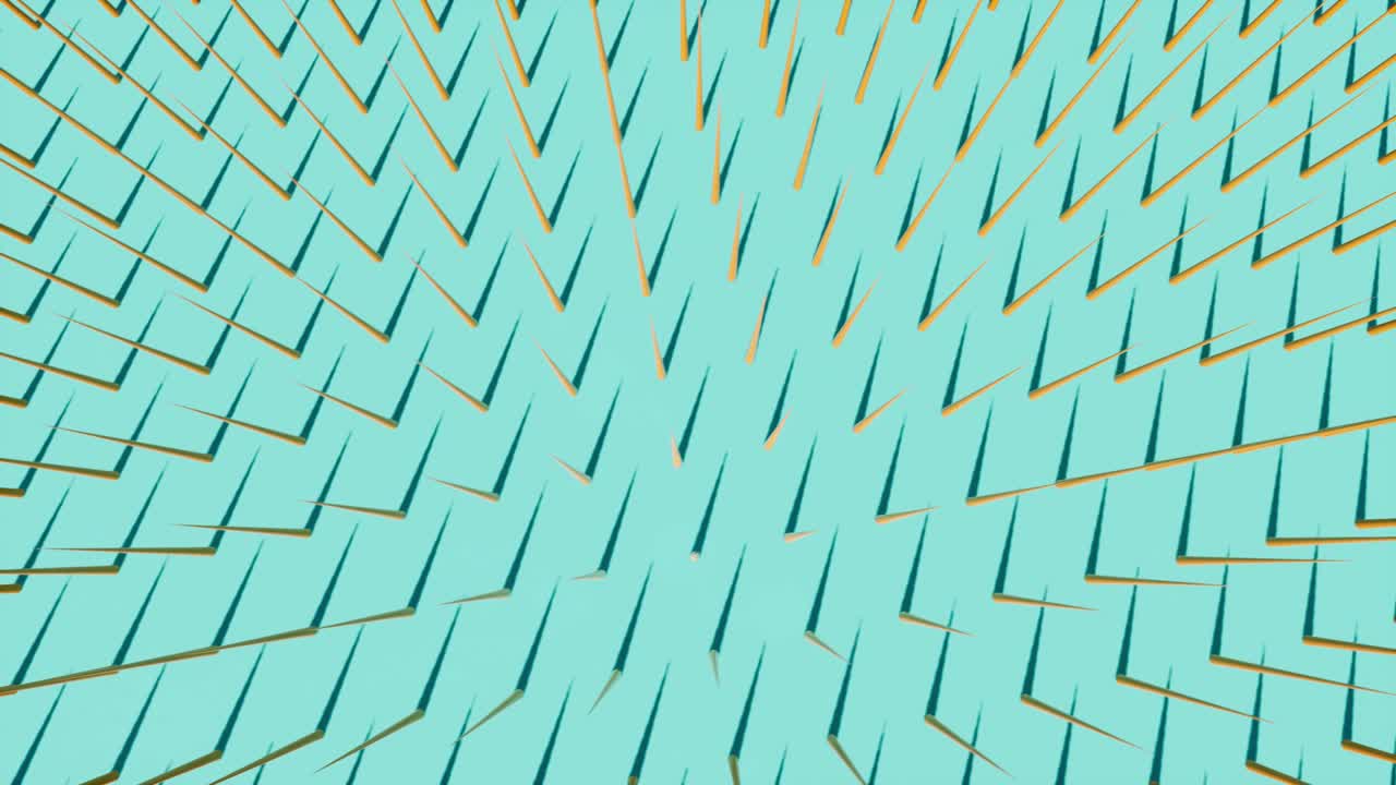 Minimalistic cover footage Yellow pyramids on a blue 4k