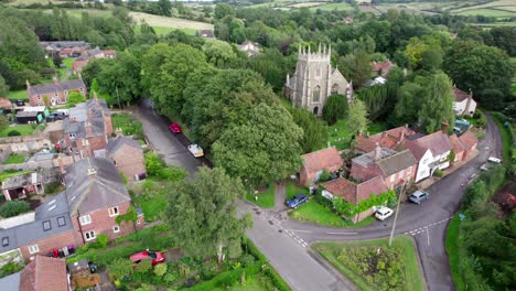 aerial video footage of the remains of bolingbroke castle a 13th century hexagonal castle, birthplace of the future king henry iv, with adjacent earthwork