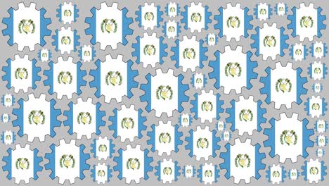 guatemalan flag gears spinning background