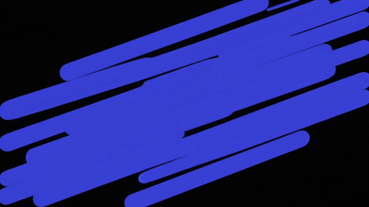Abstract Blue Diagonal Lines Moving on Black Background