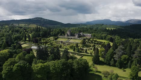 Aerial-view-of-Scotland's-Drummond-Castle-Gardens