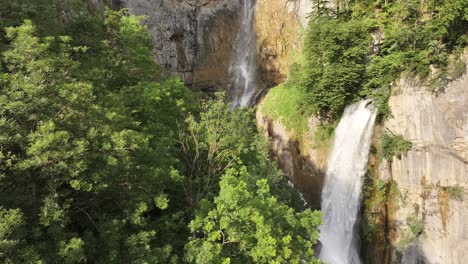 impressive seerenbachfälle falls with a 300-meter drop, in switzerland