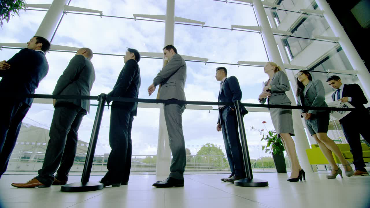 personas que esperan en la fila