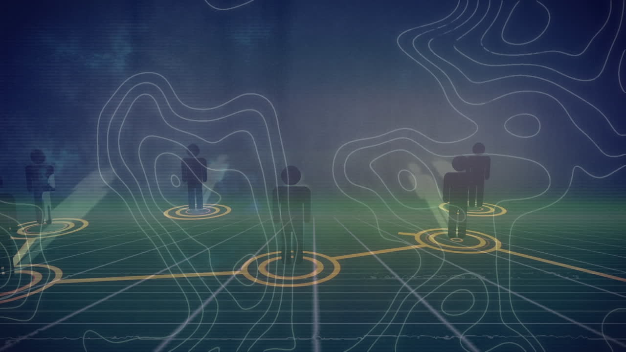 디지털 사람 위에 움직이는 모양의 애니메이션