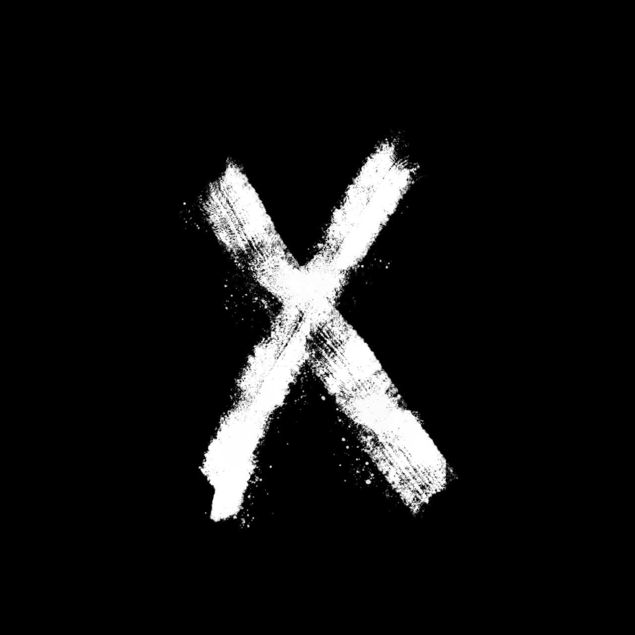 Animated White X Mark on Black Background