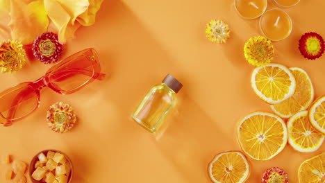 orange essential oil and autumn decor