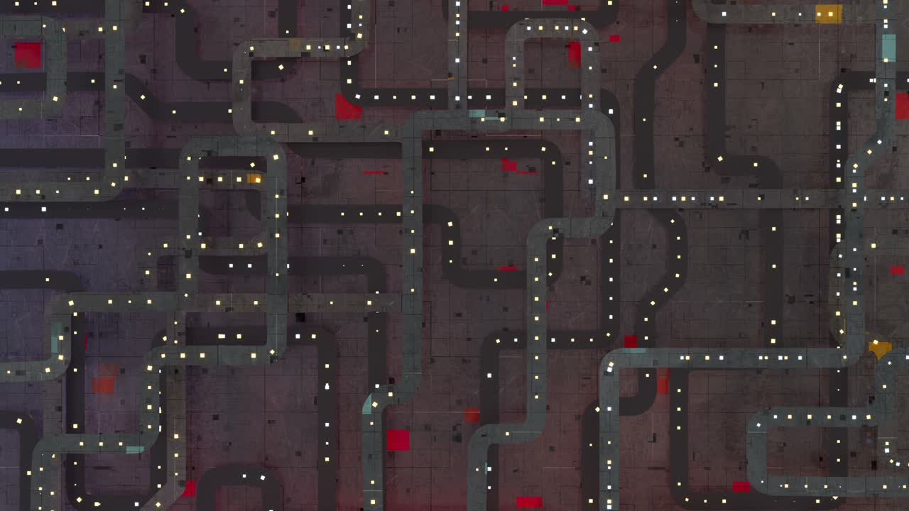 tablero técnico con luces brillantes bucle sin costuras animación de renderización 3d