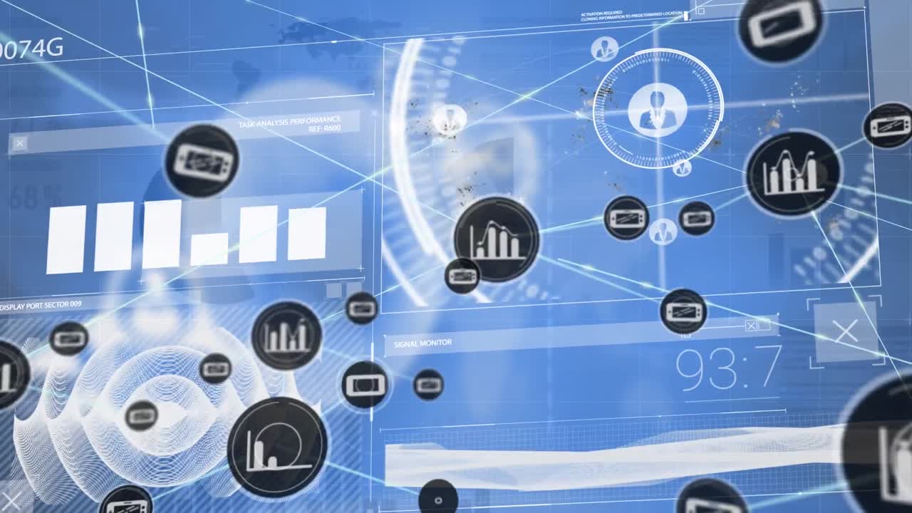 데이터 프로세싱을 통한 연결 네트워크의 애니메이션