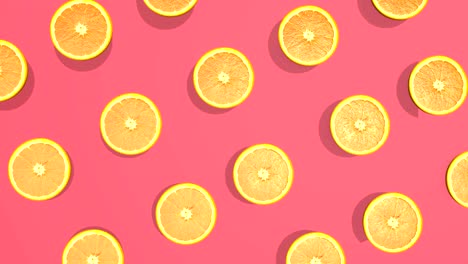 colorful pattern with orange fruits - 3d elements, 4k loopableless loop isolated, perfect for digital composition