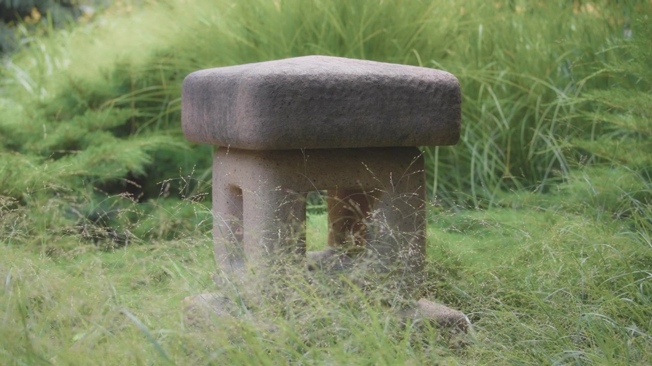 Stone lantern in the japanese garden