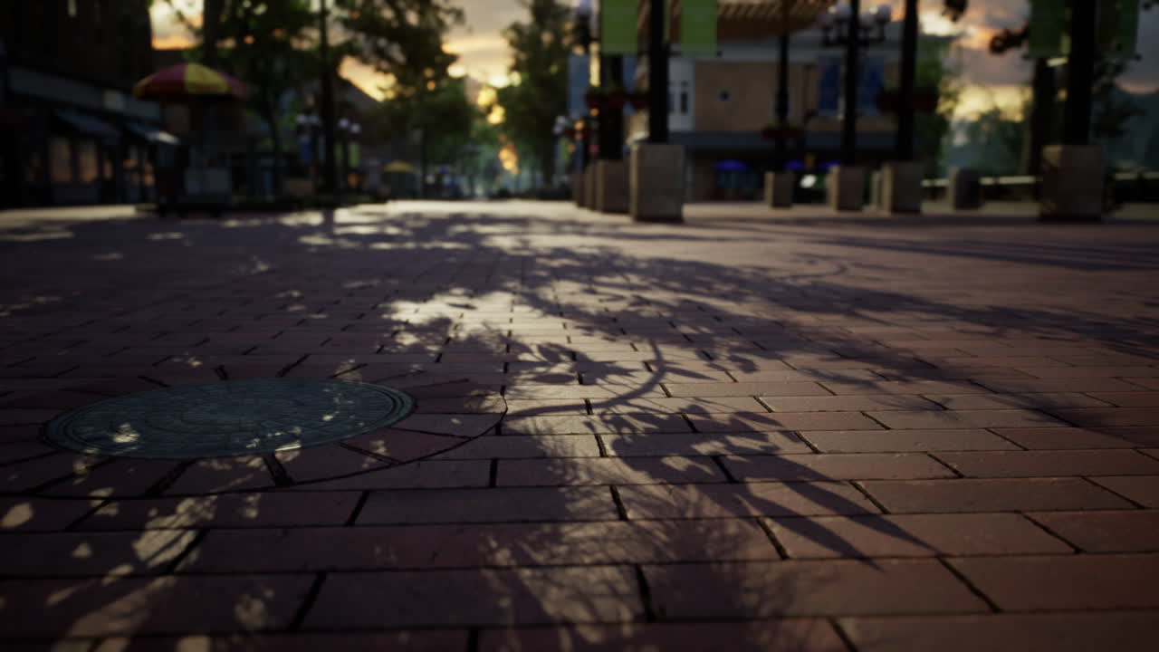 비어있는 거리가 있는 작은 마을