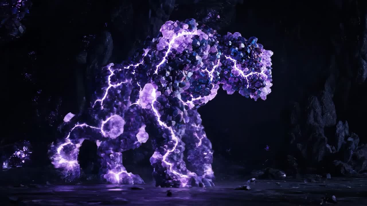 Crystal Golem in a Cave
