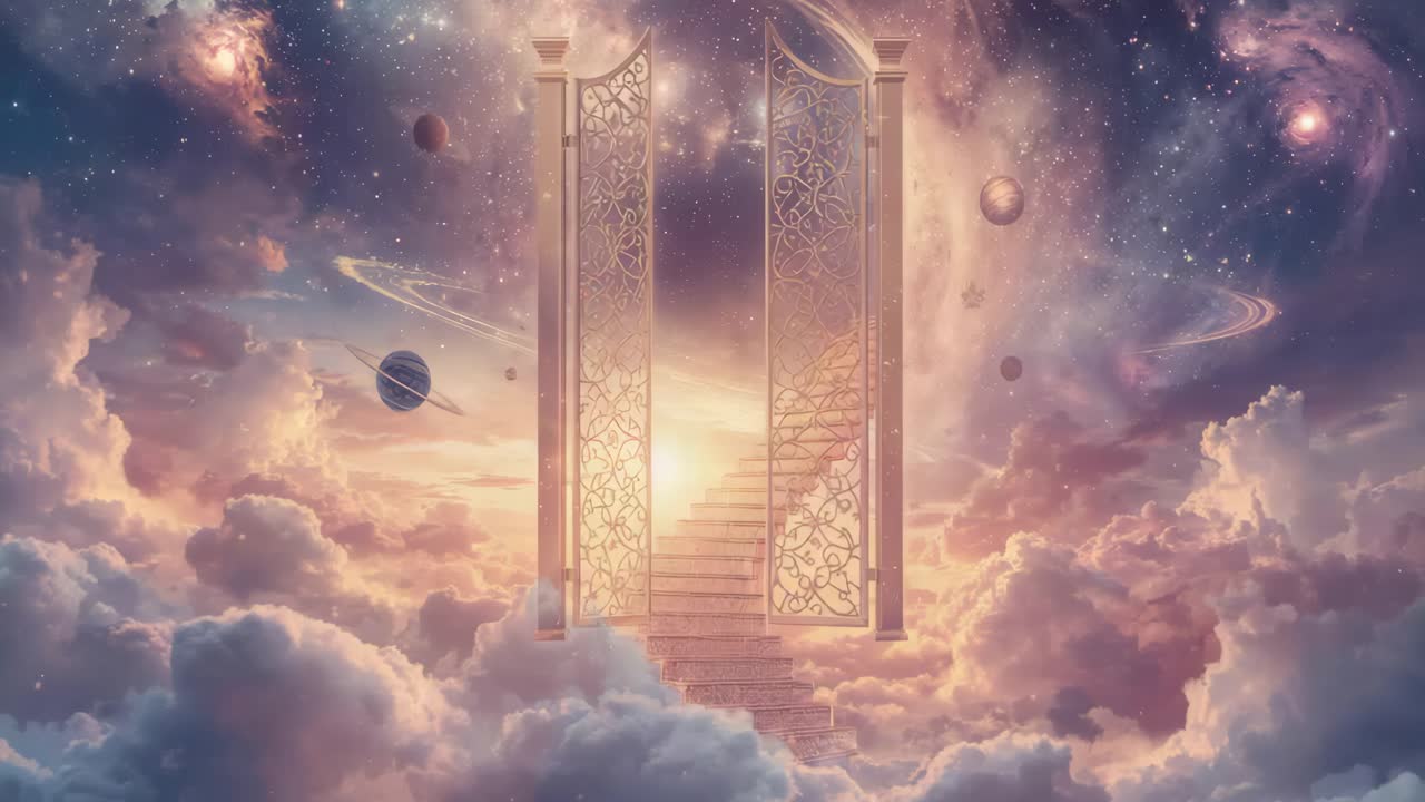 Stairway to Heaven with Planets and Clouds