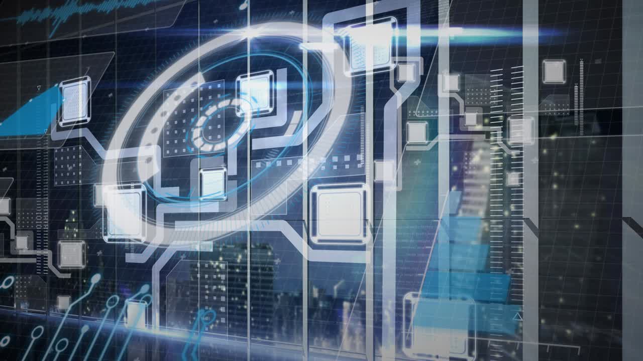 범위 스캐닝과 데이터 처리의 애니메이션