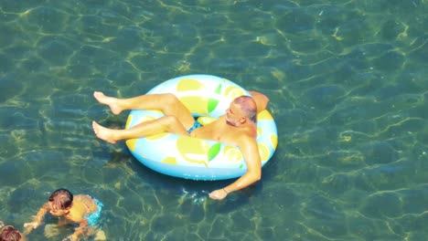 people enjoying a sunny swim in sorrento