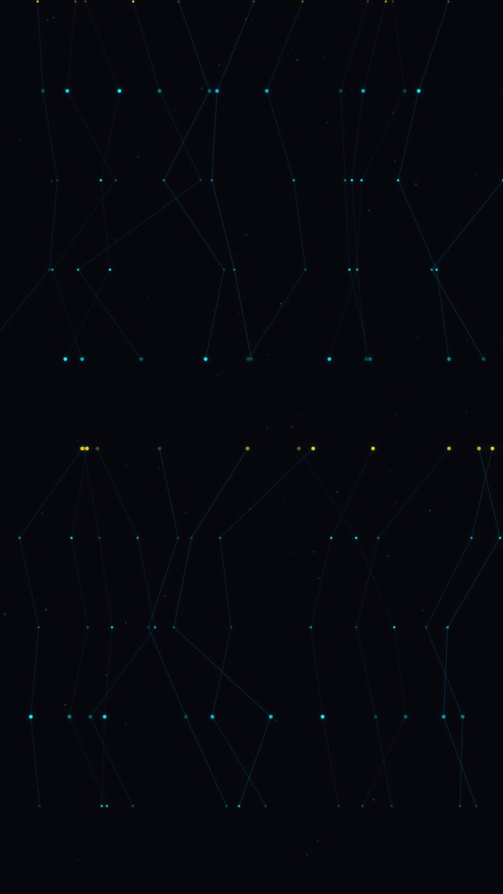 Abstract Digital Network Connection Lines Moving on Dark Background