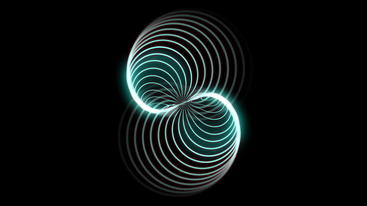 animación de formas geométricas abstractas. un fondo lleno de imaginación y creatividad. el fondo es negro. el color es azul claro.