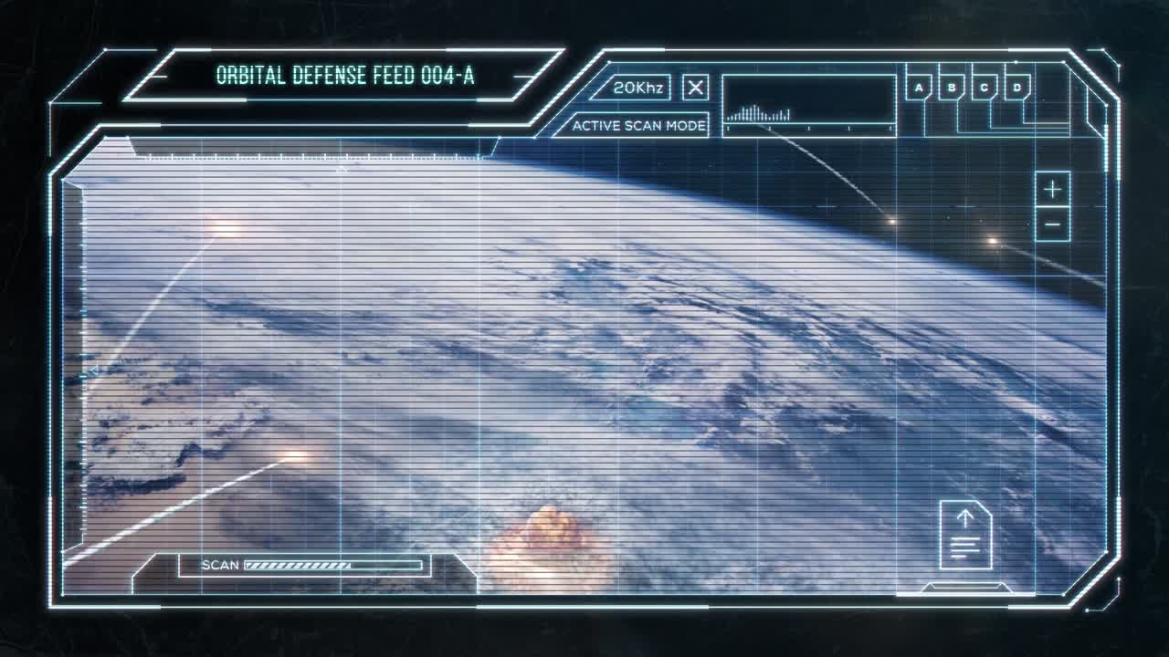 Nuclear War Seen From Orbit - Futuristic Computer HUD