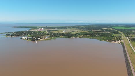 A-panoramic-view-of-the-peninsula-where-the-Termas-de-Río-Hondo-International-Circuit,-the-airport,-and-many-hotel-developments-are-situated