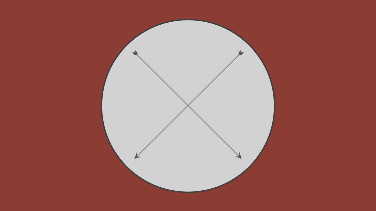 flecha cruzada en círculo