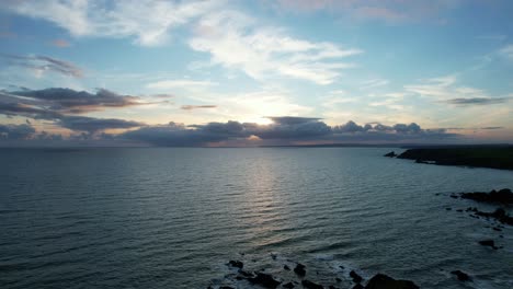 Waterford-winter-sunset-at-the-Copper-Coast,-on-a-cold-bright-evening