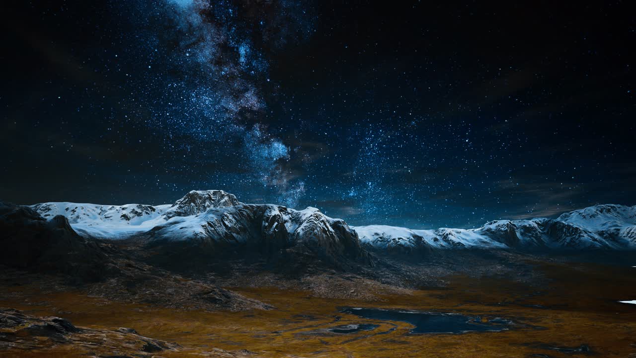 la montagna dell'himalaya con la stella di notte